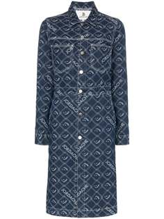 Jordache denim mid-length button-down coat
