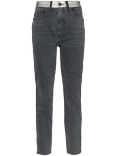 Jordache high-waisted straight leg metallic panel jeans