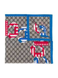 Gucci Kids шарф с полосками и логотипом
