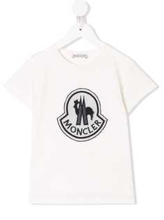 Moncler Kids футболка с вышитым логотипом