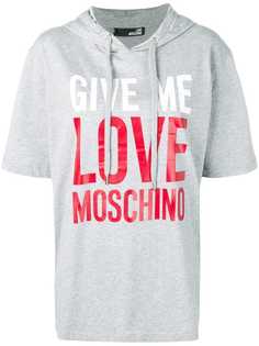 Love Moschino толстовка с укороченными рукавами и слоганом