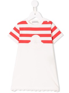 Moncler Kids платье-футболка с вышитым логотипом