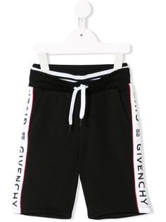 Givenchy Kids шорты с полосками с логотипом