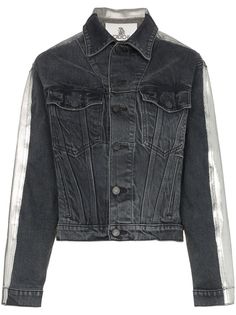 Jordache metallic back cropped denim jacket
