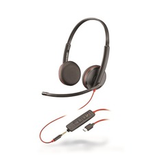 Наушники с микрофоном PLANTRONICS Blackwire C3225-С, 209751-101, накладные, черный / красный