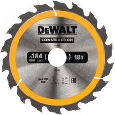 Пильный диск construct 184х30 мм, 18т, atb +20град dewalt dt1941