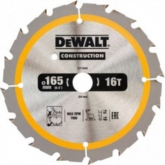 Пильный диск construct 165х20 мм, 16т, atb +24град dewalt dt1948