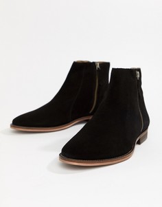 Черные замшевые ботинки челси WALK London Dominic - Черный
