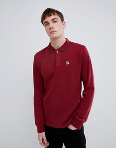 Красная футболка-поло с длинными рукавами Fila White Line - Красный