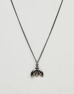 Серебристое ожерелье с подвеской-жуком Simon Carter - Серебряный