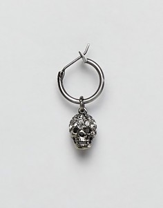 Серебристые серьги-кольца с кристаллами Swarovski от Simon Carter - Серебряный