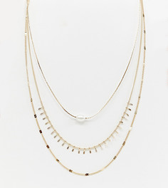 Ярусное ожерелье с искусственным жемчугом DesignB London - Золотой