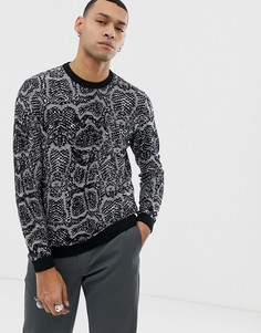 Черный джемпер со змеиным узором ASOS DESIGN - Черный