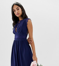 Платье миди с кружевной отделкой TFNC Bridesmaid - Темно-синий