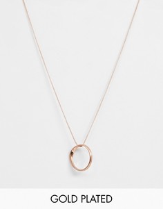 Покрытое розовым золотом ожерелье с кольцом Pilgrim - Золотой