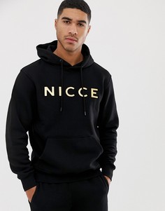 Худи черного цвета с золотистым логотипом Nicce - Черный
