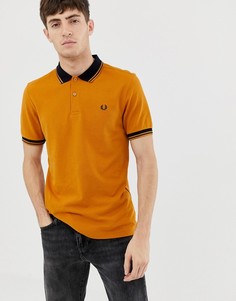 Желтое поло в рубчик из пике Fred Perry - Желтый