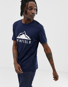 Темно-синяя футболка с круглым вырезом и принтом на груди Penfield - Темно-синий