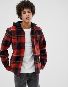 Куртка в клетку с подкладкой из искусственного меха Pull&Bear - Черный