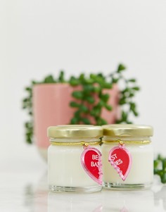 Набор из двух свечей с надписью best babes Flamingo Candles - Мульти