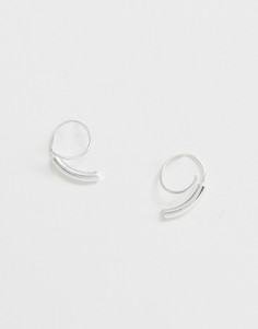 Посеребренные витые серьги Pilgrim - Серебряный