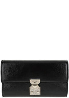 Черный клатч с плечевой цепочкой Guess