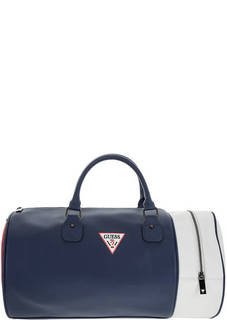 Синяя сумка через плечо с двумя отделами Guess