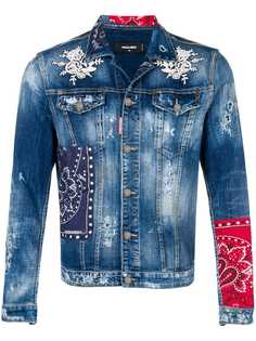 Dsquared2 джинсовая куртка дизайна пэчворк