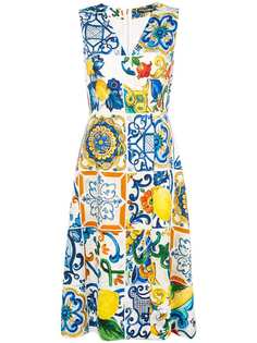 Dolce & Gabbana платье с принтом и V-образным вырезом