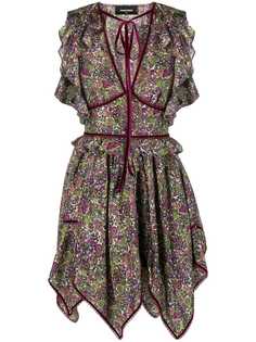 Dsquared2 асимметричное расклешенное платье-миди