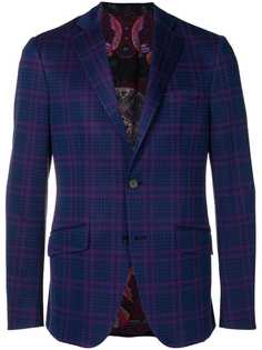 Etro клетчатый однобортный блейзер