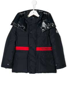 Moncler Kids пуховое пальто с капюшоном