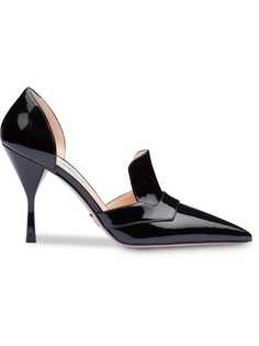 Prada лакированные туфли-лодочки с заостренным носком