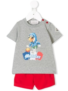 Moncler Kids шорты с футболкой с принтом
