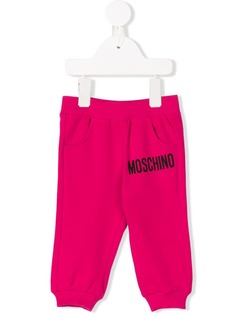 Moschino Kids спортивные брюки с принтом логотипа