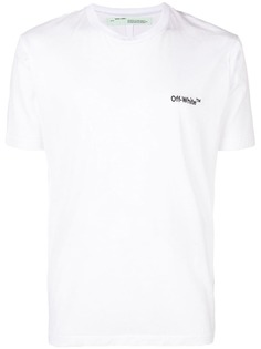 Off-White футболка с вышивкой логотипа