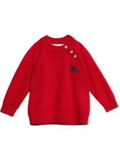 Burberry Kids кашемировый свитер с контрастной эмблемой