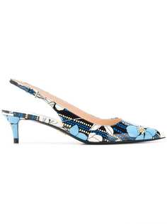 Prada floral print slingback pumps
