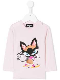 Dsquared2 Kids топ с длинными рукавами Skiing Cat