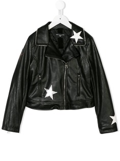 Monnalisa байкерская куртка с нашивками звезд