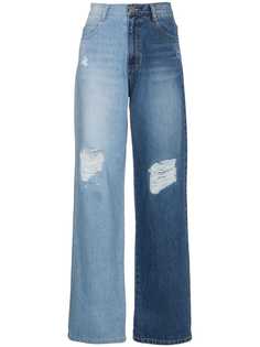 SJYP джинсы колор-блок с завышенной талией