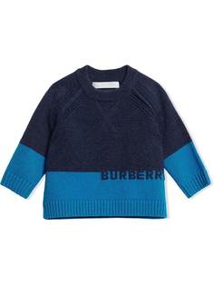 Burberry Kids кашемировый свитер с логотипом вязки интарсия