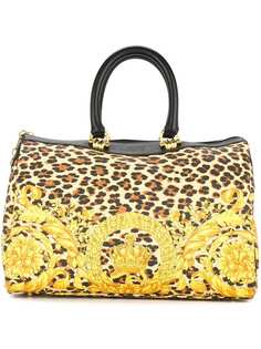 Versace Vintage сумка Boston с леопардовым принтом