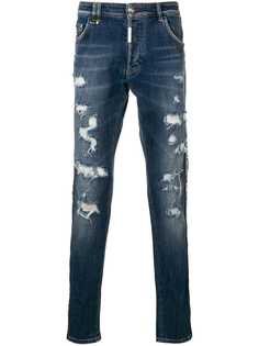 Philipp Plein джинсы скинни с эффектом потертости