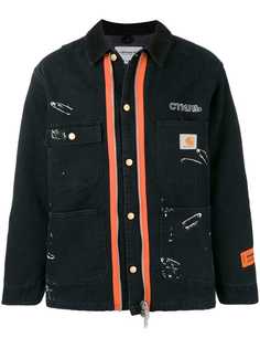 Heron Preston кастомизированная куртка CTNMB Carhartt с контрастной молнией