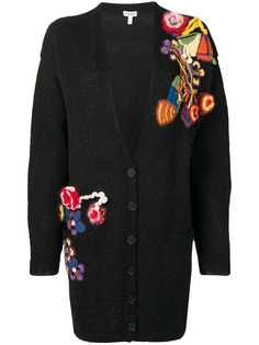 Loewe трикотажный кардиган с цветочным декором