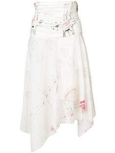 Loewe асимметричная юбка с принтом роз