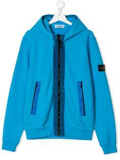 Stone Island Junior толстовка с капюшоном на молнии