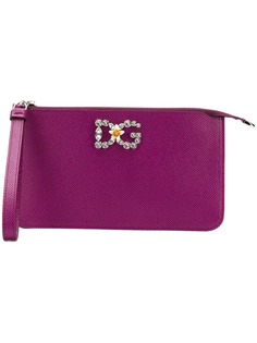 Dolce & Gabbana embellished logo clutch bag