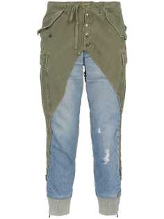 Greg Lauren состаренные брюки со вставкой